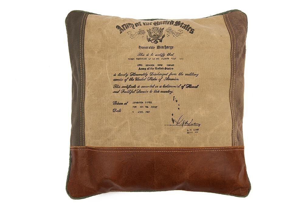 Подушка декоративная кожаная коричневая Secret De Maison Thomas