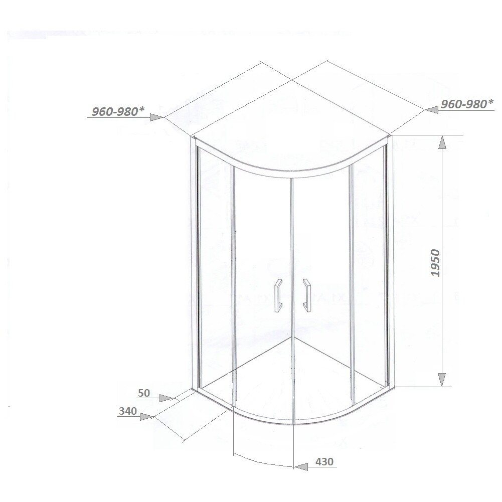 Душевой уголок четверть круга 100x100 см черный Cerutti SPA Viva 100B - изображение 9