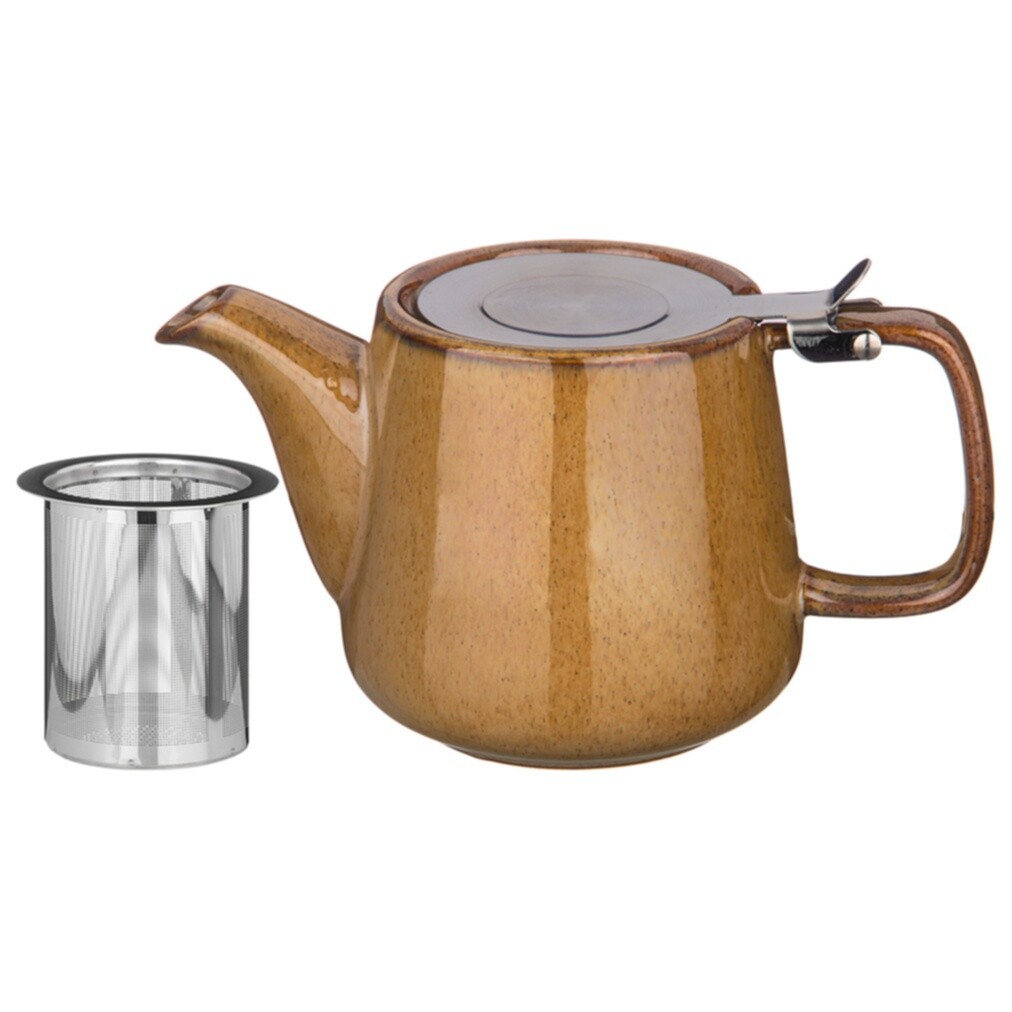 Чайник коричневый с металлическим ситом и крышкой 500 мл Luster