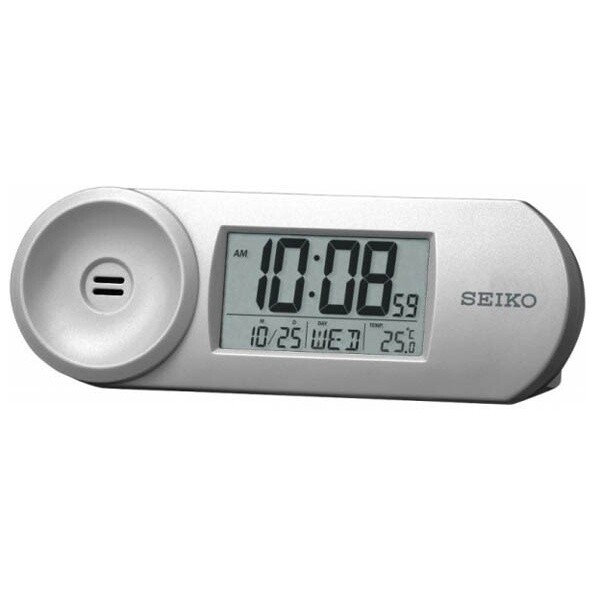 Часы настольные электронные пластиковые с будильником 5х14 см серебро QHL067SN