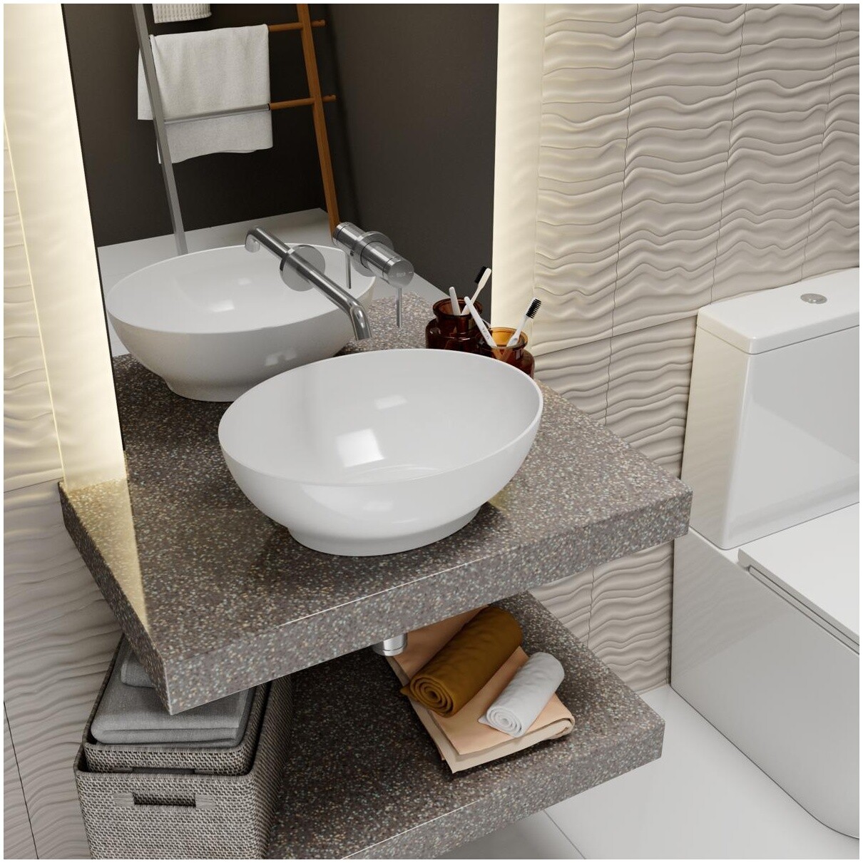 Раковина накладная овальная белая Point "Сатурн 41" PN43902 - изображение 4