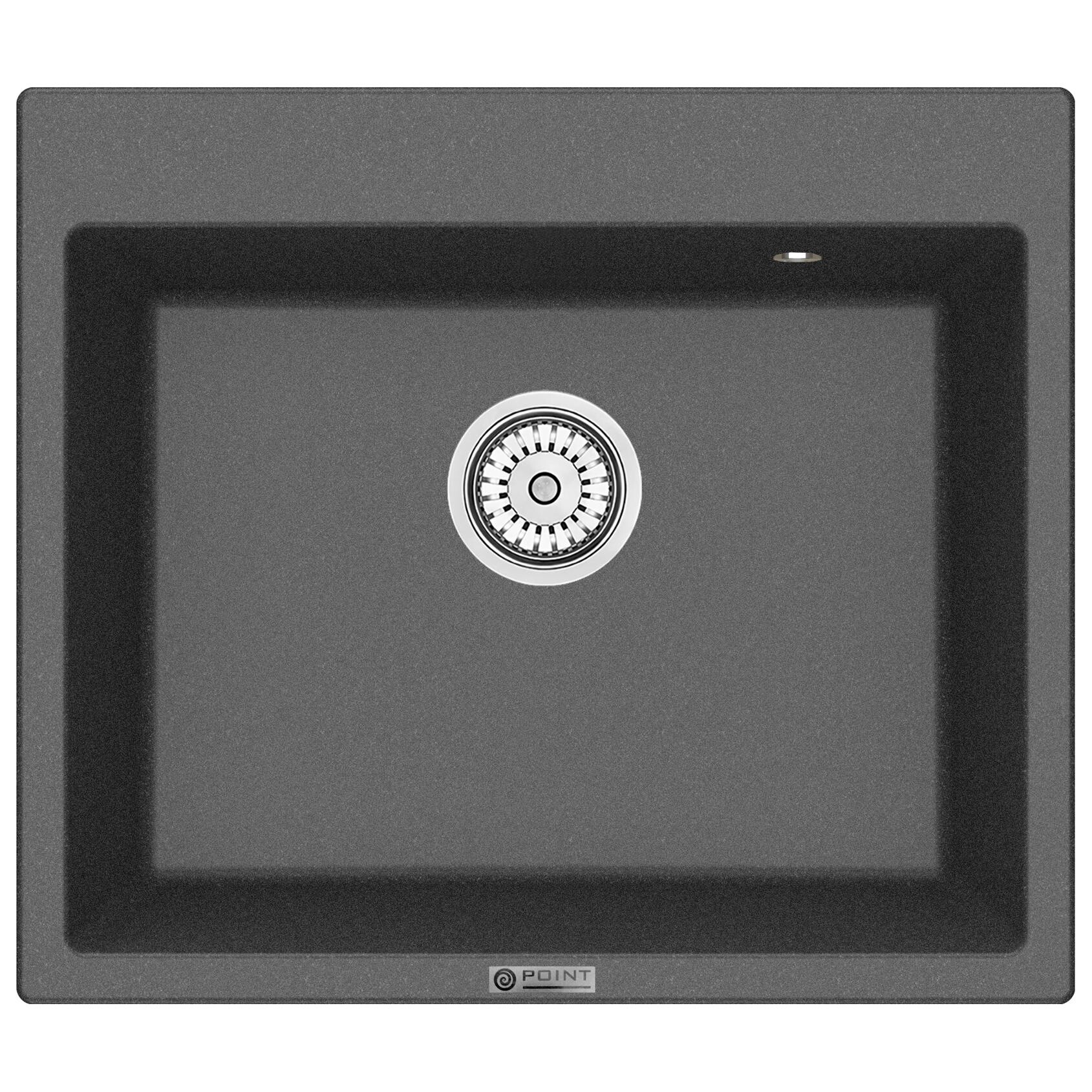 Мойка кухонная кварцевая графит Point &quot;Бинга 60&quot; PN3003GR
