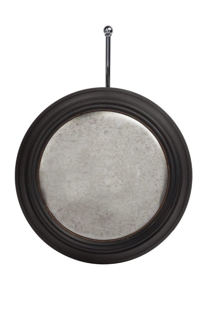 Зеркало настенное черное круглое состаренное диаметр 31 см Kennedy