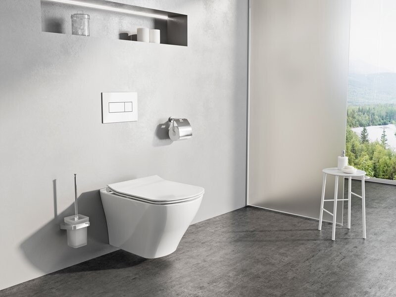 Унитаз подвесной керамический овальный безободковый белый Ravak Classic RimOff X01671