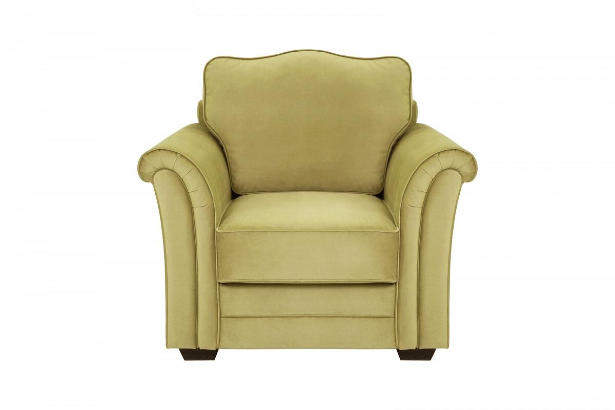 Кресло с мягкими подлокотниками желто-зеленое Sydney