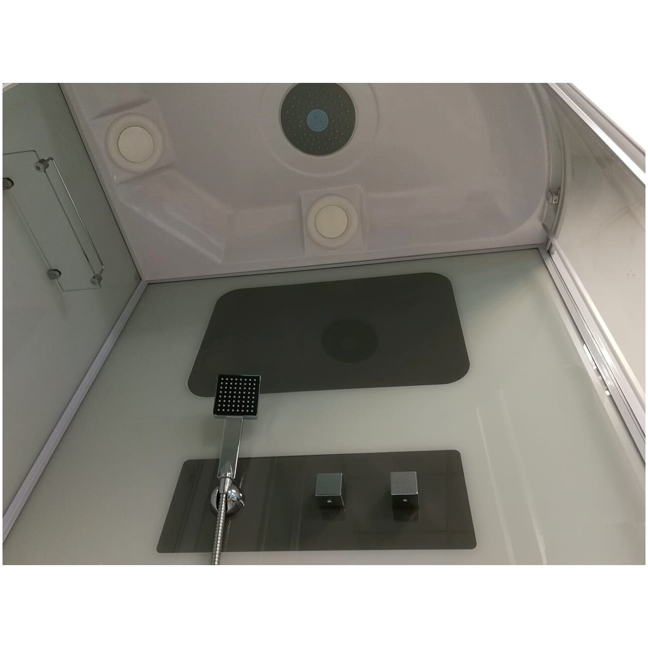 Душевая кабина ассиметричная левая со средним поддоном 80х120 см белая Parly BMM120L - изображение 8