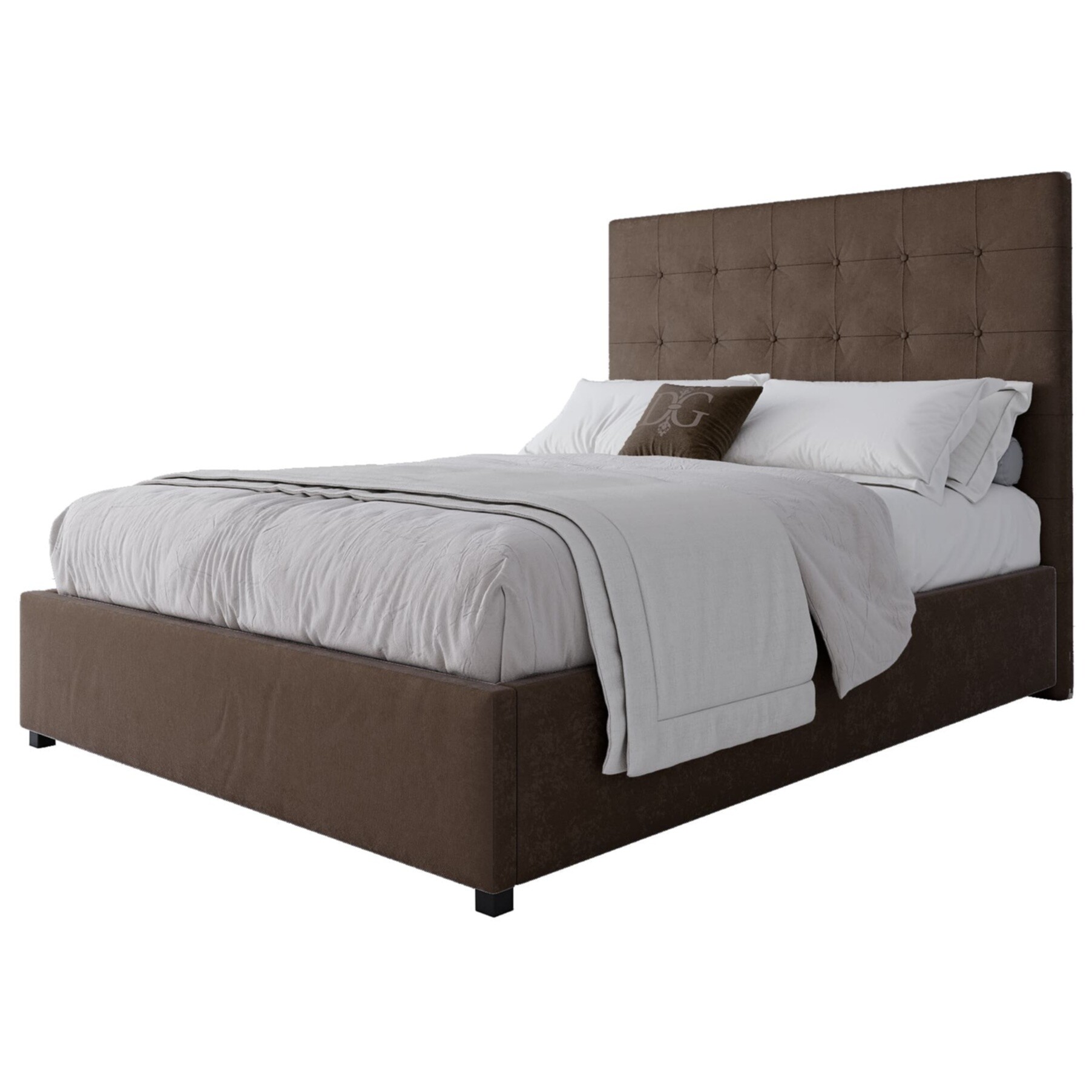 Кровать подростковая с мягким изголовьем 140х200 см темно-коричневая Royal Black