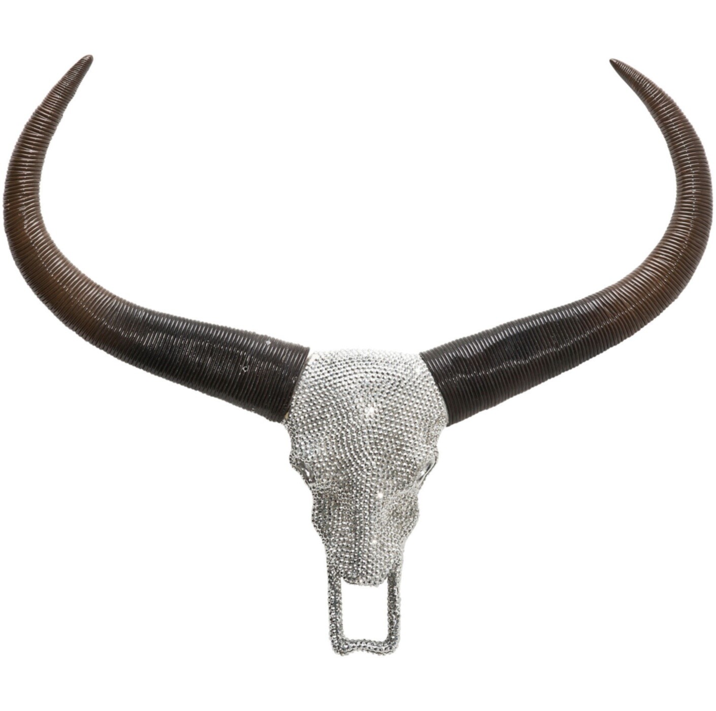 Украшение настенное серебро Antler Bull Head
