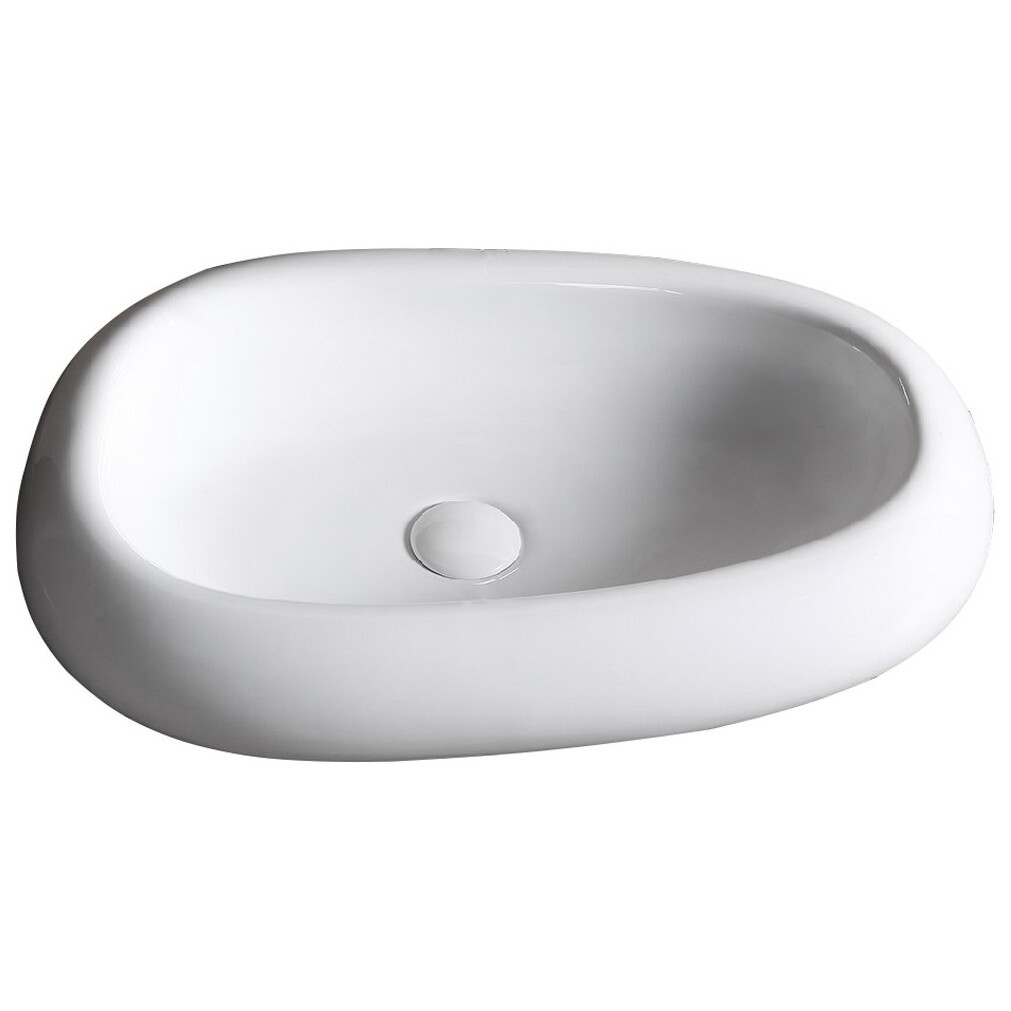 Раковина накладная керамическая асимметричная белая Cerutti SPA CR7041B