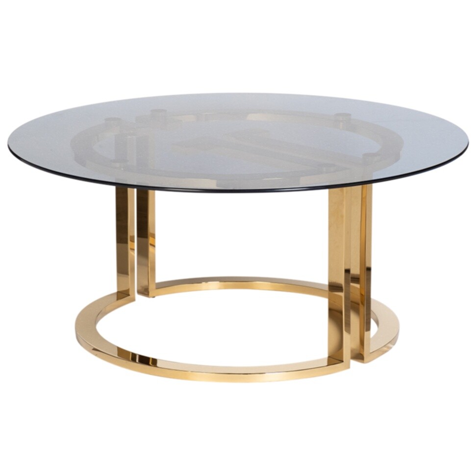 Журнальный столик со стеклянной столешницей золото 100 см Garda Decor