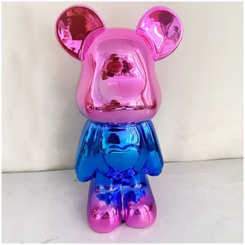 Статуэтка декоративная керамическая 28 см глянцевая розовая, голубая Lucky Bear