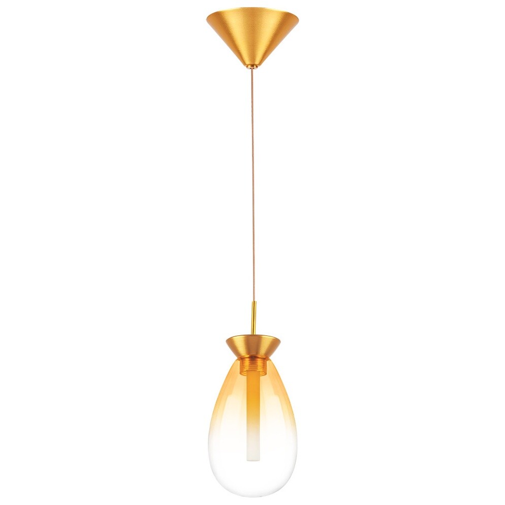 Светильник подвесной со стеклянным плафоном золотой, янтарный Colore 805113