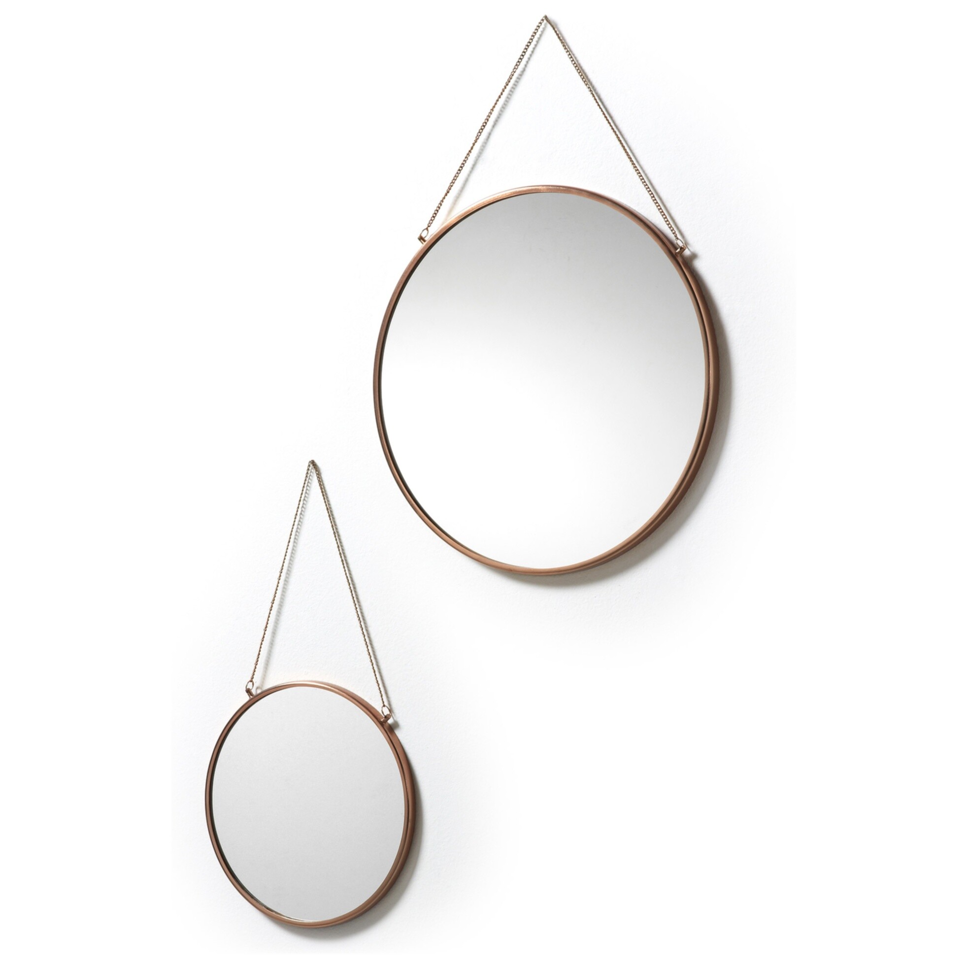 Комплект зеркал металлических на ремне круглых Niko от La Forma, 2 штуки