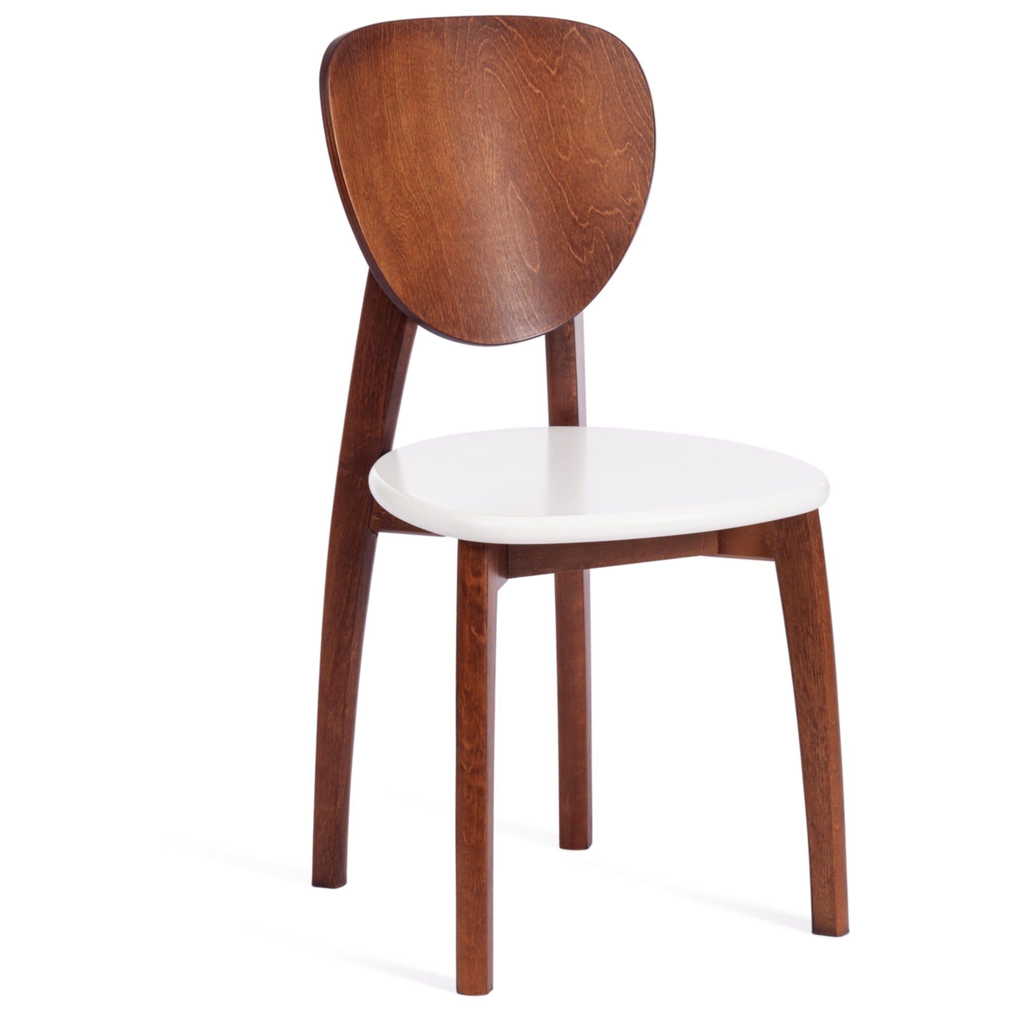 Деревянный стул обеденный коричневый, белый Diamante