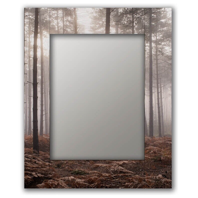 Зеркало настенное квадратное 60х60 см серое &quot;Лесной туман&quot;