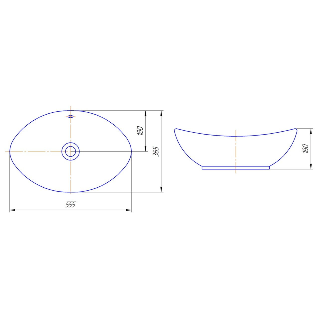 Умывальник мебельный белый Kirovit "Гамма 560" 4620008198989 - изображение 5