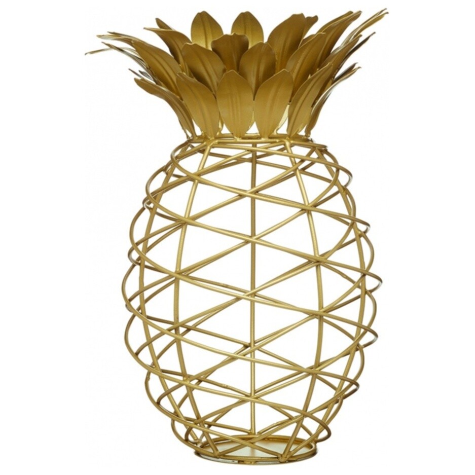 Емкость для хранения винных пробок металлическая золото Pineapple