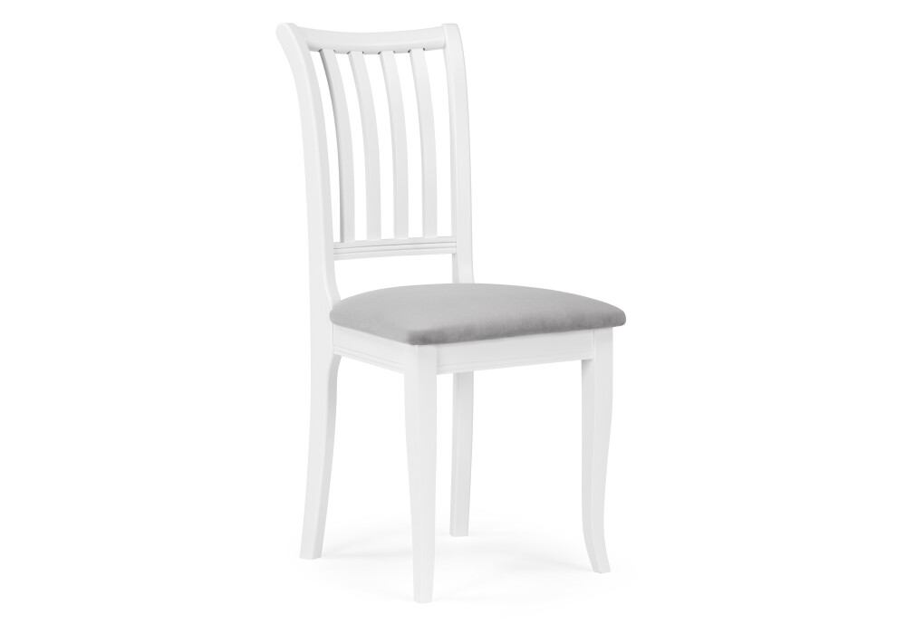Деревянный стул с мягким сиденьем серый, белый &quot;Фрезино&quot;