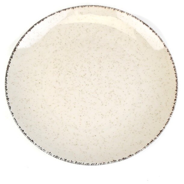 Тарелка фарфоровая плоская 25 см бежевая Pearl