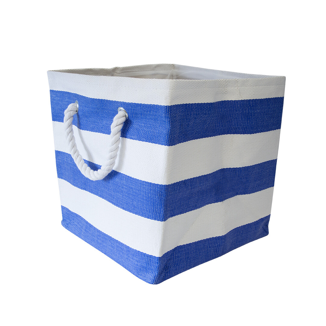 Короб для хранения 31х31х31 бело-синяя &quot;Полосатый стиль&quot;
