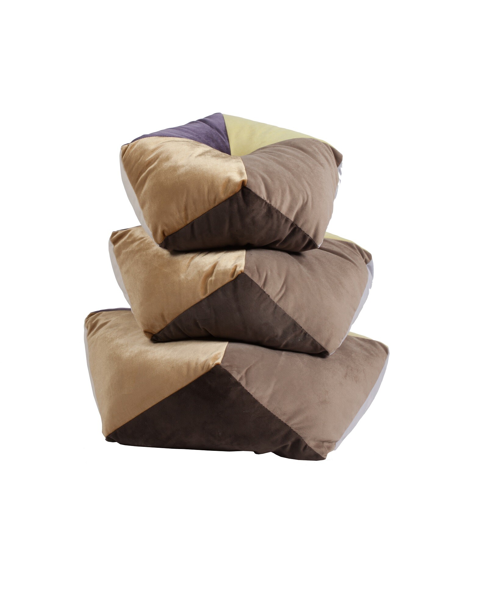 Пуфик-подушка бежево-коричневый Liron, 3 штуки