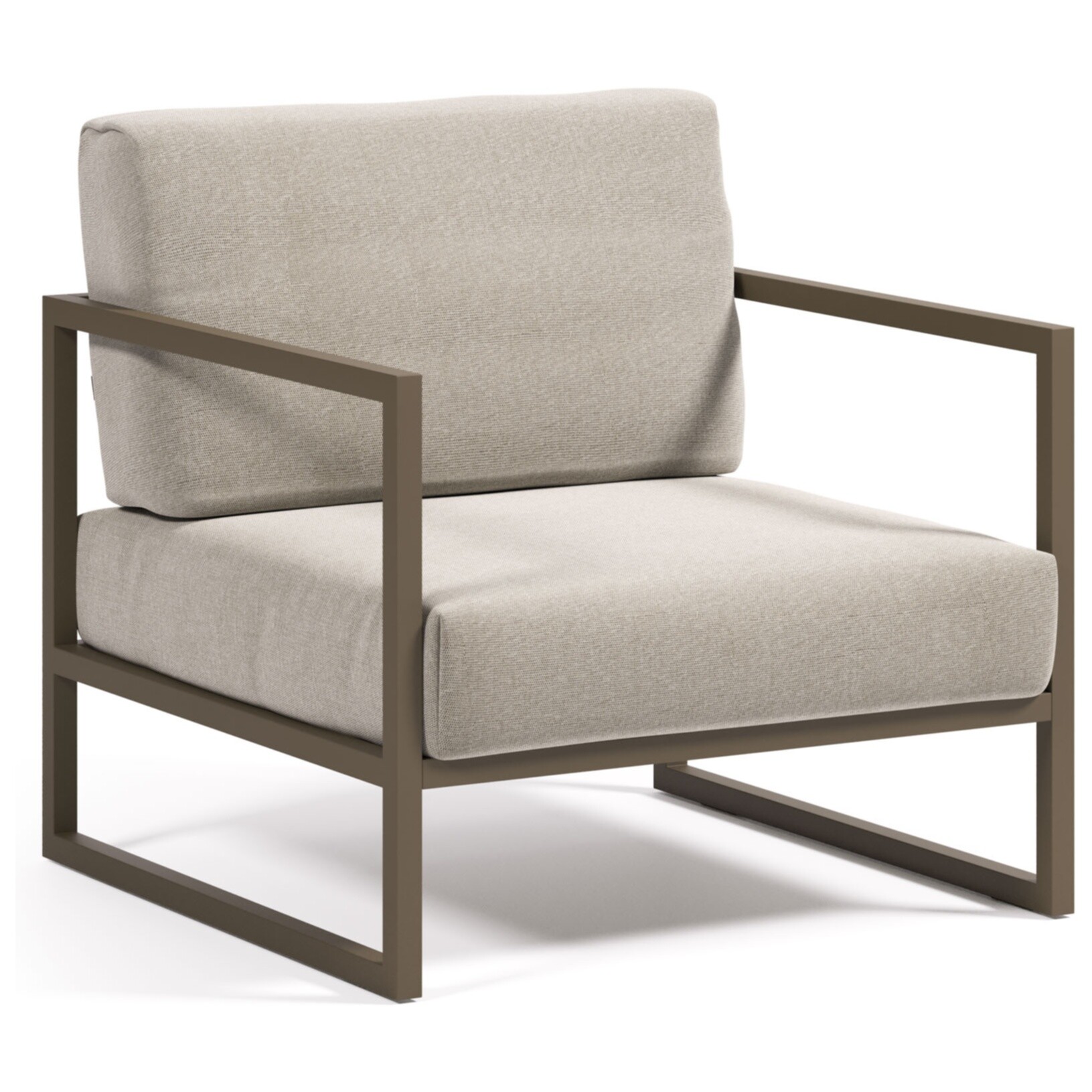 Кресло с мягким сиденьем бежевое, коричневое Comova от La Forma