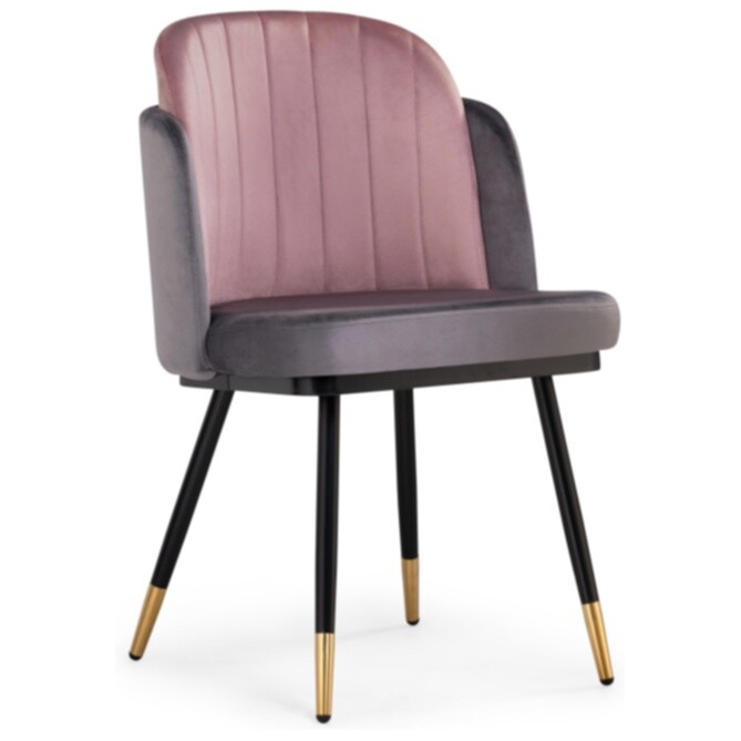 Обеденный стул на металлических ножках розовый, темно-серый Penelopa