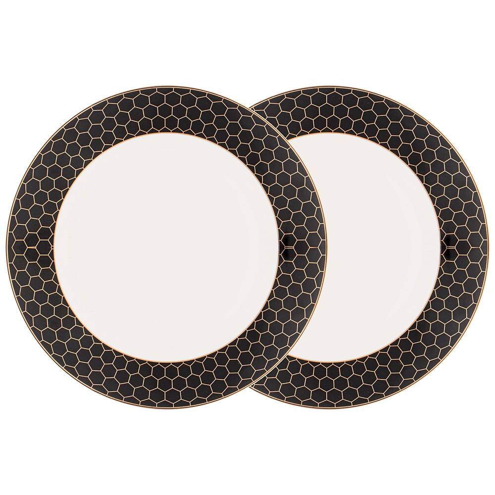 Тарелки обеденные черно-белые, 2 штуки 27 см Lefard Harmony