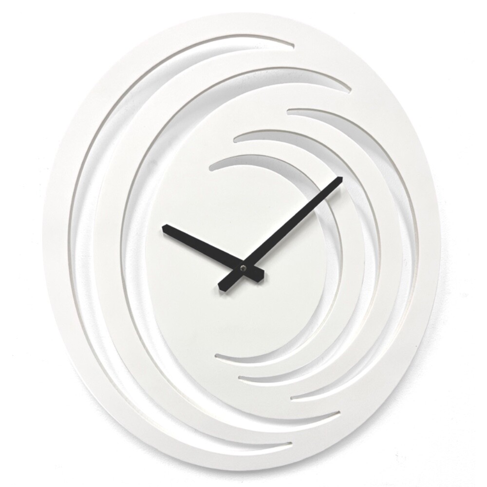 Часы настенные кварцевые овальные белые CL-47-6-1 Style White