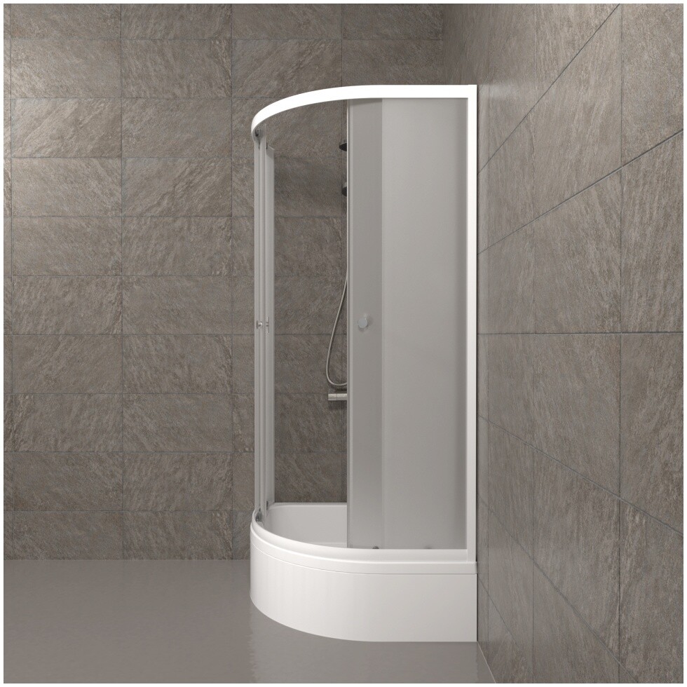 Душевой уголок четверть круга 90х90 см белый Triton "Вельвет А" Щ0000063057 - изображение 7