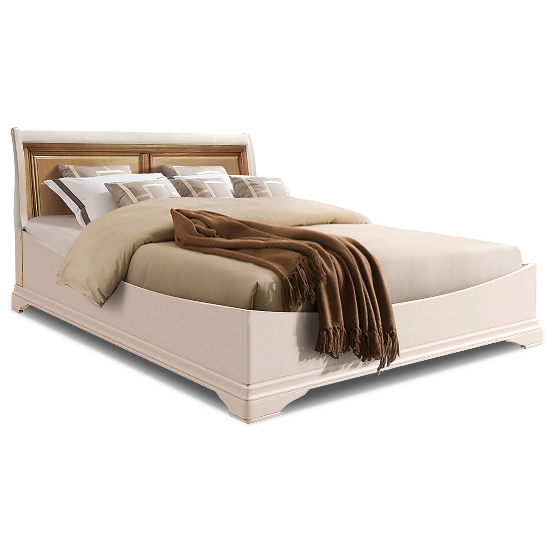 Кровать деревянная полутораспальная 140х200 см пудра &quot;Оливия&quot;