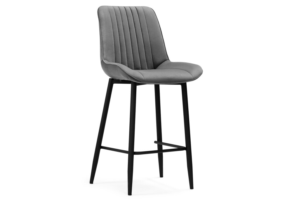 Полубарный стул с мягким сиденьем темно-серый , черный &quot;Седа&quot;