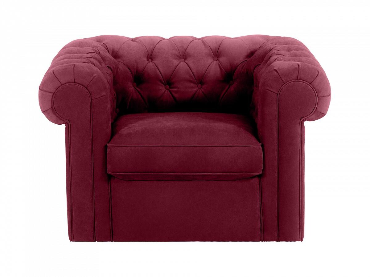 Кресло с мягкими подлокотниками красное Chesterfield
