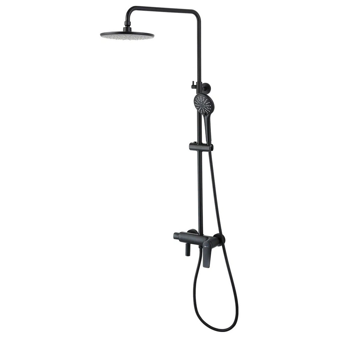 Душевая стойка с верхним душем и смесителем черная Lemark Bronx LM3762BL