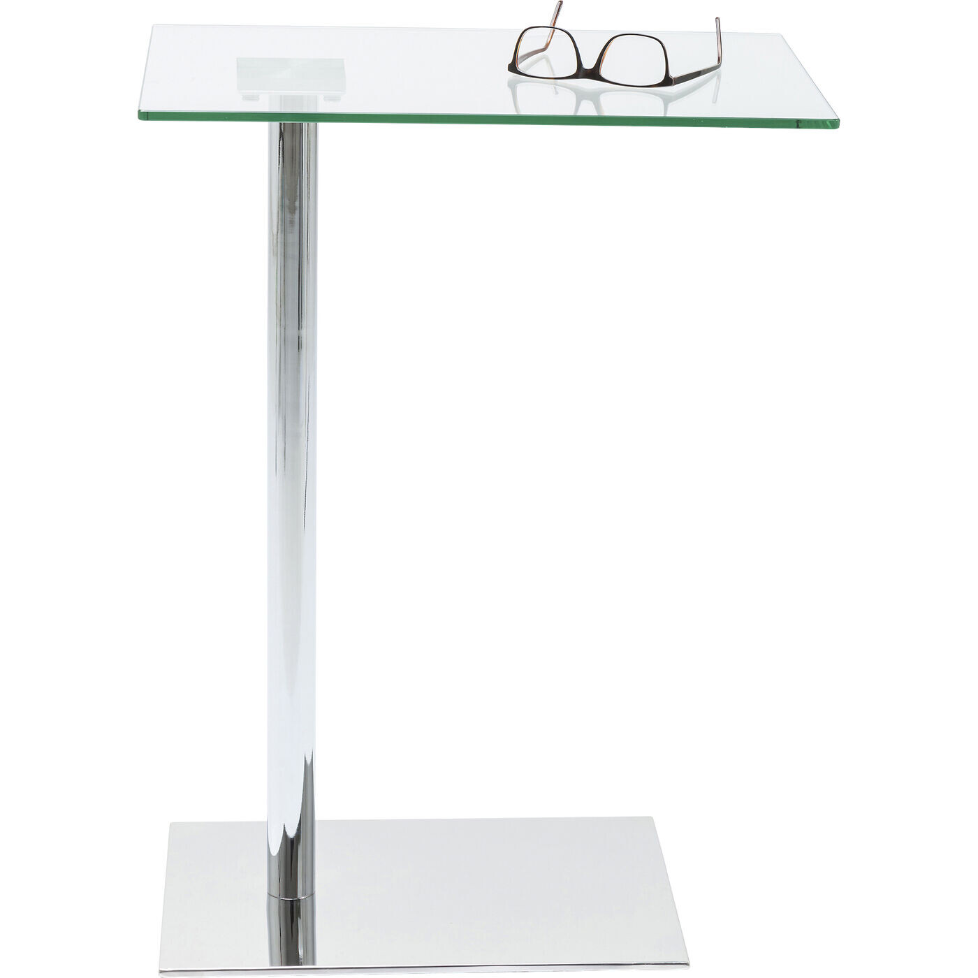Приставной столик со стеклянной столешницей серебро West Coast 81076