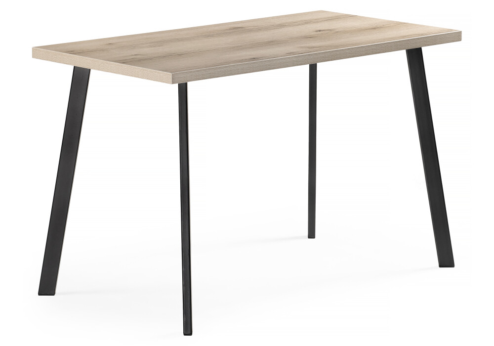 Обеденный стол с деревянной столешницей 60х120 см дуб делано светлый, черный &quot;Тринити Лофт&quot;