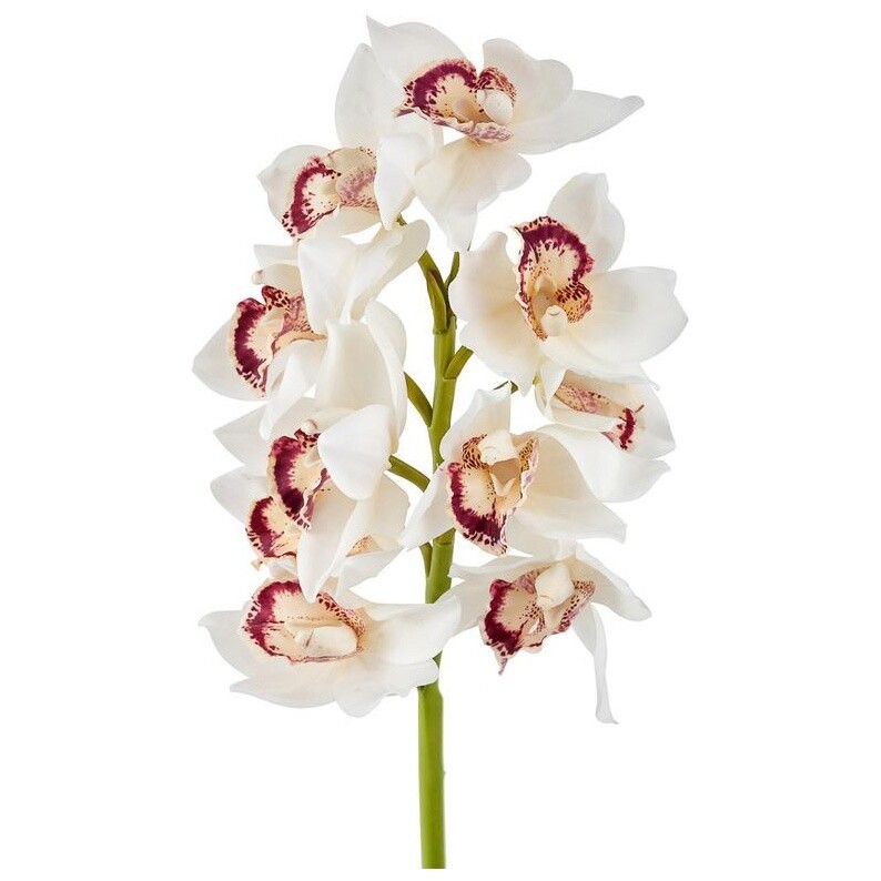 Искусственный цветок 60 см белый, розовый &quot;Орхидея Цимбидиум&quot;