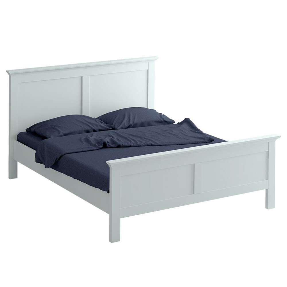 Кровать двуспальная деревянная 160х200 см белая Reina