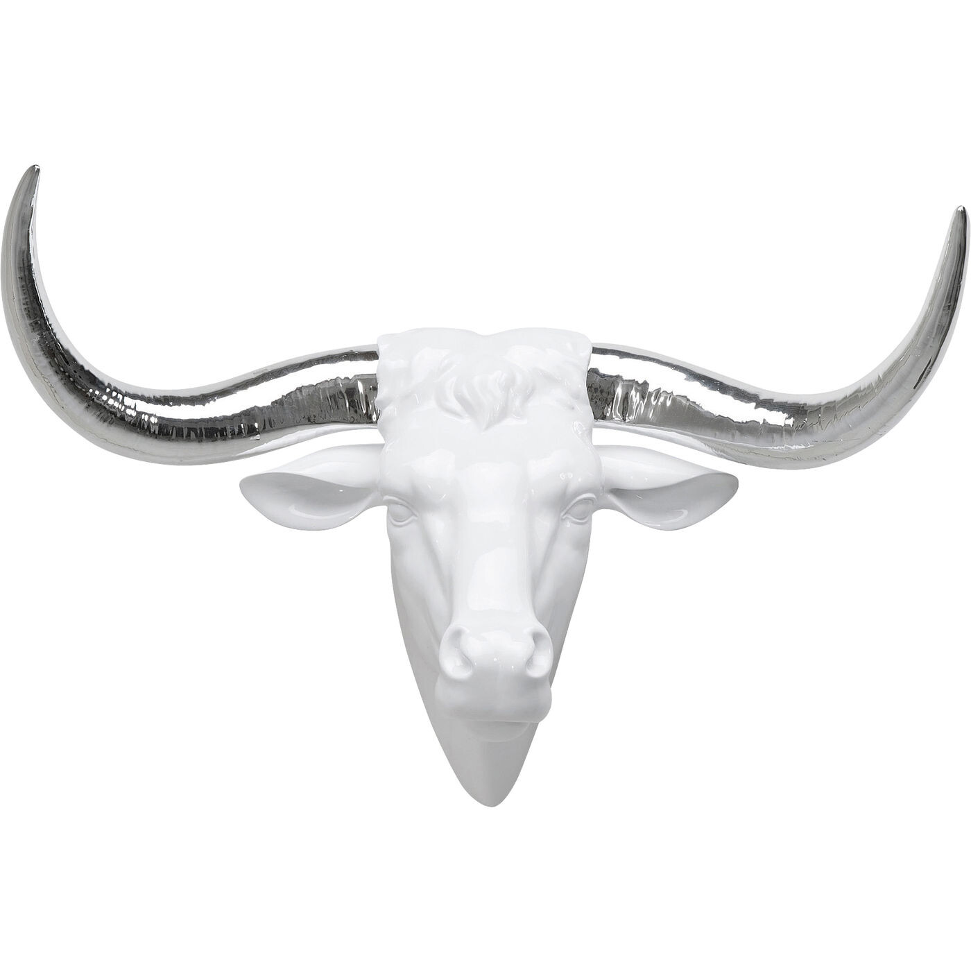 Украшение настенное белое Silver Horn Cow