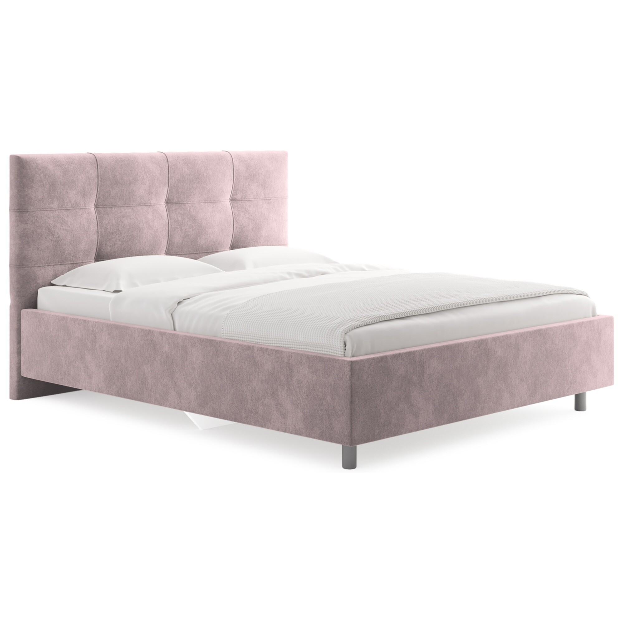 Кровать полутораспальная с мягким изголовьем 120х190 см микровелюр лиловая Caprice