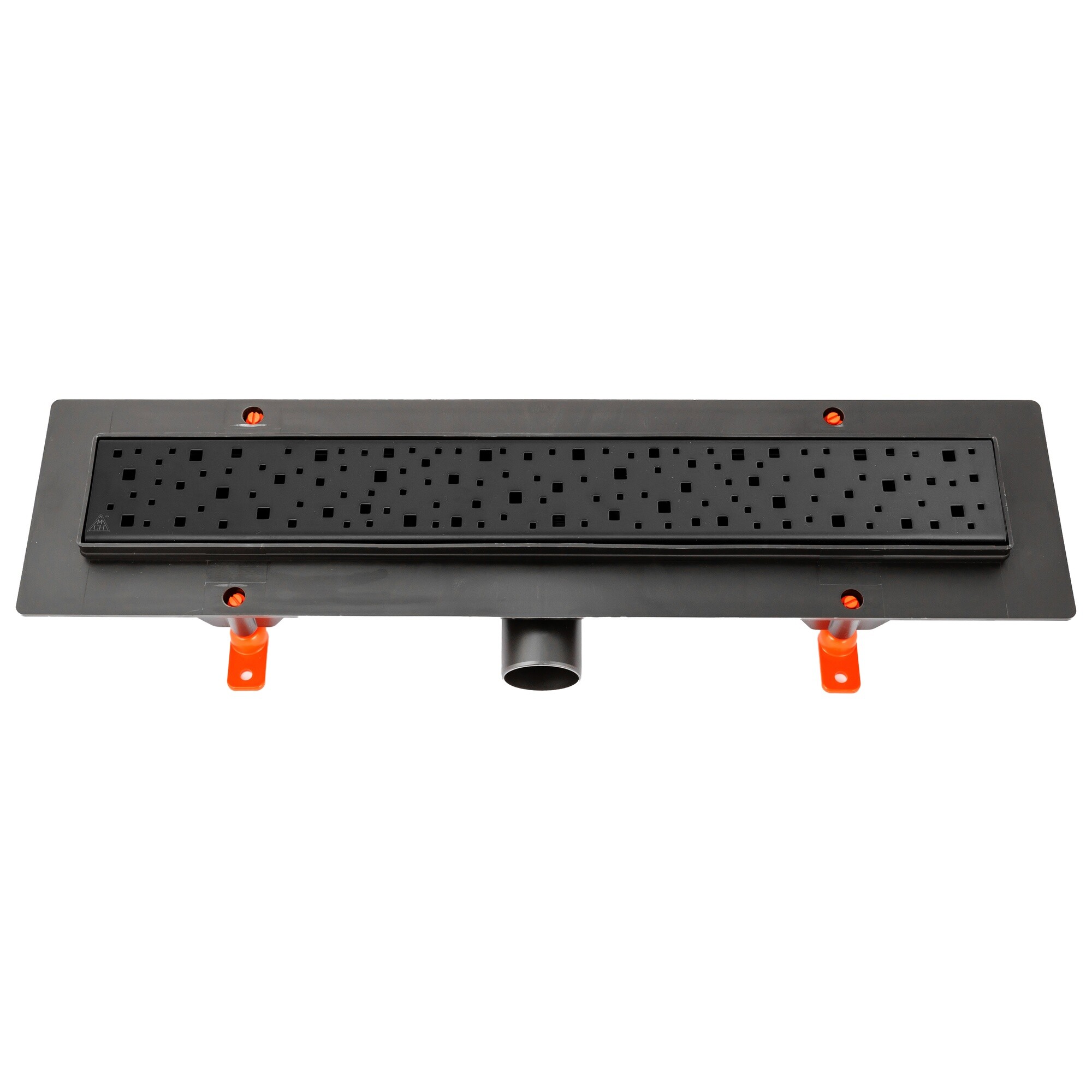 Душевой лоток 45 см с решеткой черный Creto Quadro CRE-450 QB