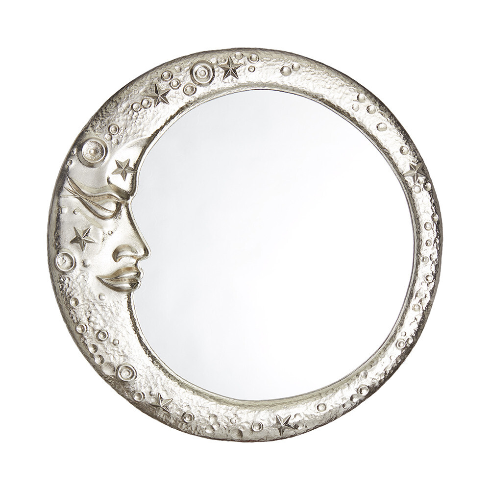 Зеркало настенное круглое серебряное &quot;Месяц&quot;