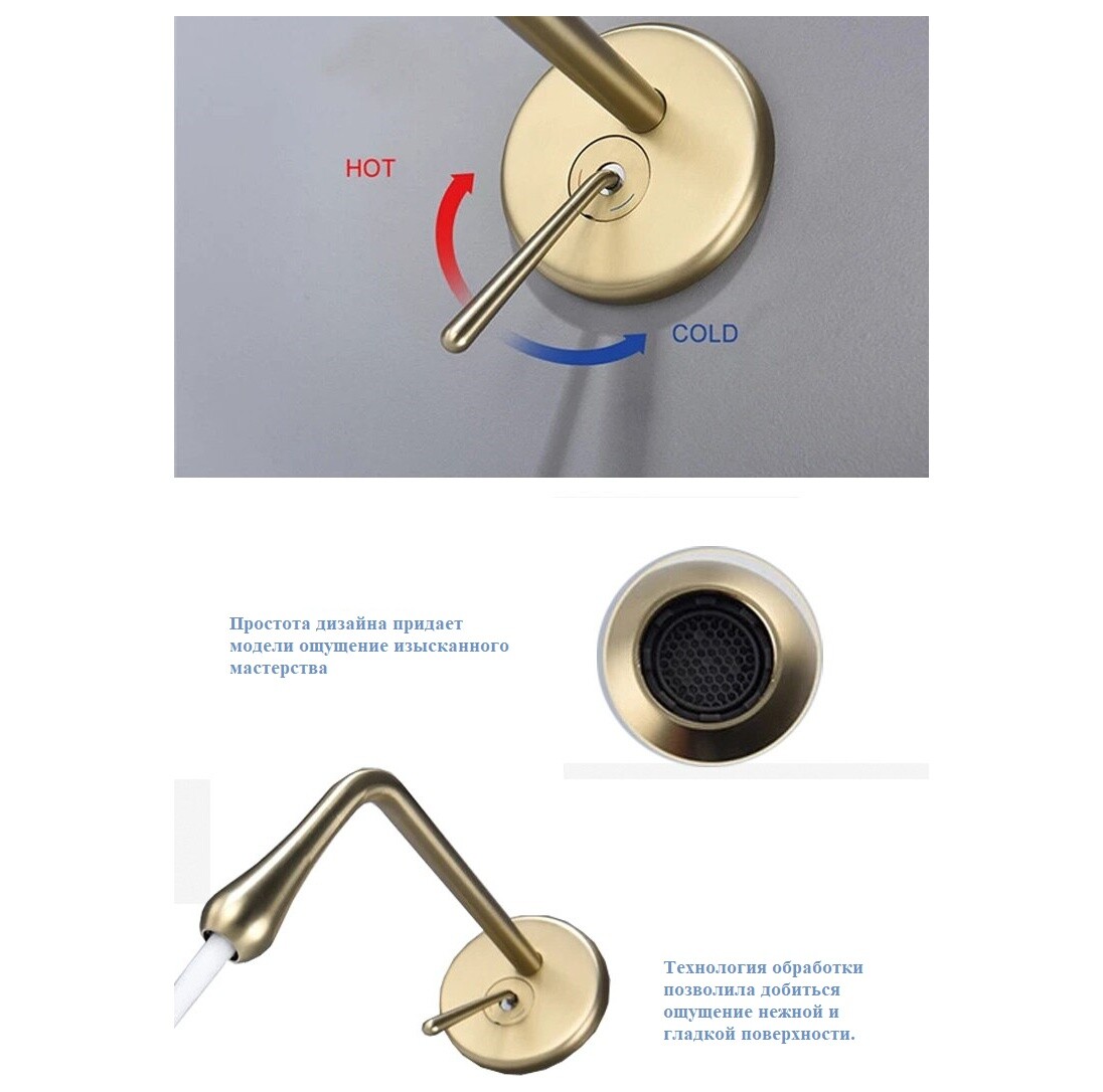Смеситель для раковины настенный однорычажный никель Boch Mann Tropfen-BN BM8928 - изображение 5