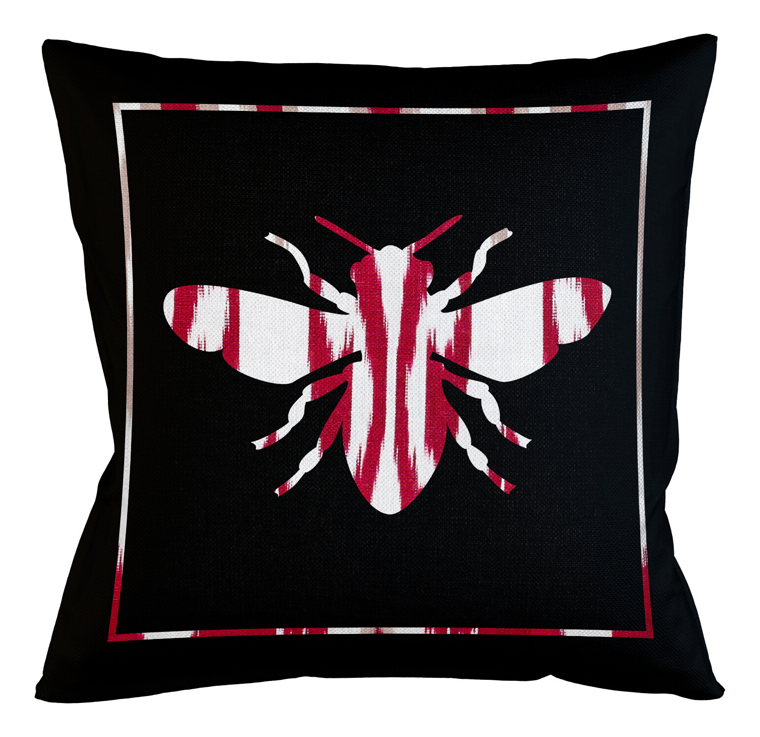 Декоративная подушка квадратная 45х45 см черная &quot;Пчела Алмея&quot;