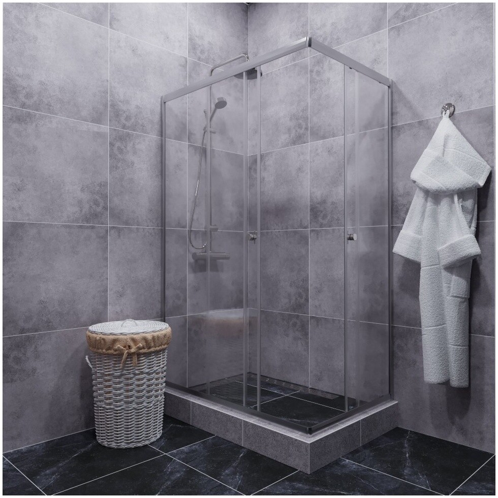 Душевой уголок прямоугольный 80х100 см хром Triton "Вента-Хром" Щ0000057860 - изображение 5