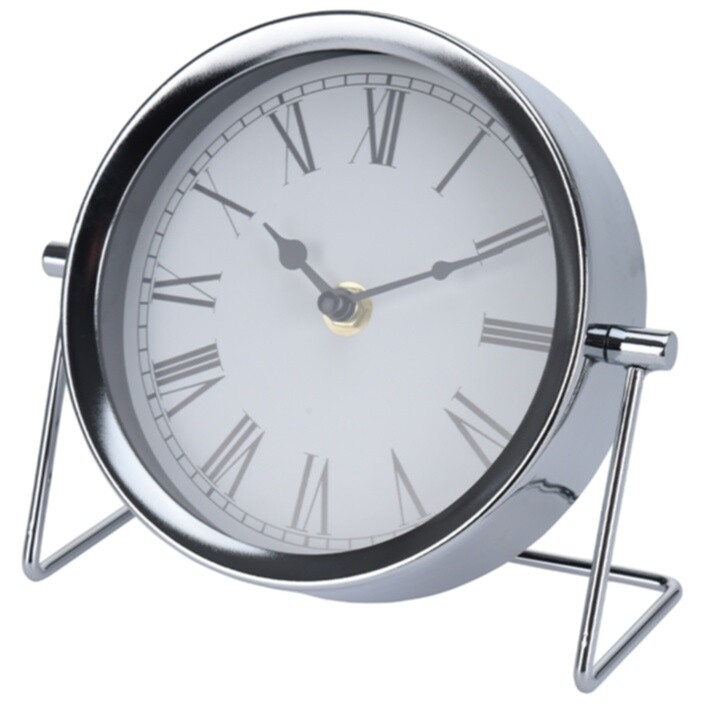 Часы настольные металлические 18 см хром Garda Decor