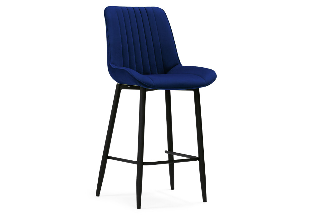 Полубарный стул с мягким сиденьем синий, черный &quot;Седа&quot;