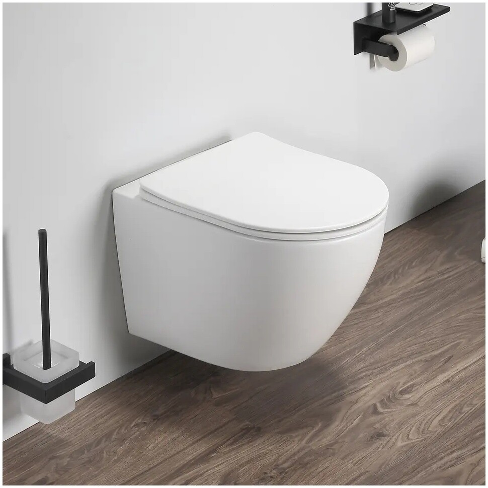 Унитаз подвесной безободковый белый матовый Cerutti SPA Ticino Aria MW CT8917 - изображение 11