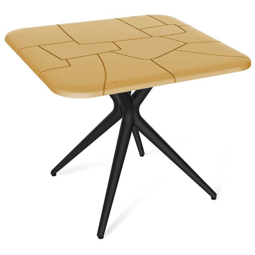 Обеденный стол квадратный пластиковый 84 см бук, черный SHT-TU30-TT30 83-83
