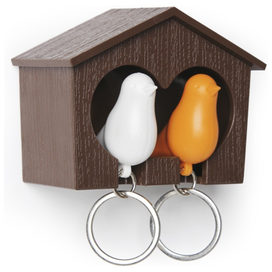 Держатель для ключей коричневый, белый, оранжевый Duo Sparrow